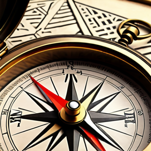 Home 4 **
A compass pointing towards a bright future, symbolizing values guiding life decisions in a changing world. Include elements reflecting Arab culture and aesthetics.
**